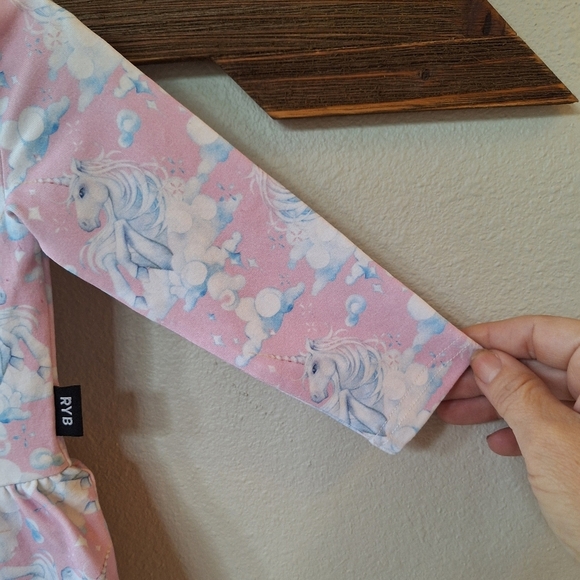 NWT Rock Your Baby Girl Pink/White Unicorn Print Dress Size 6-12months - Picture 4 of 6